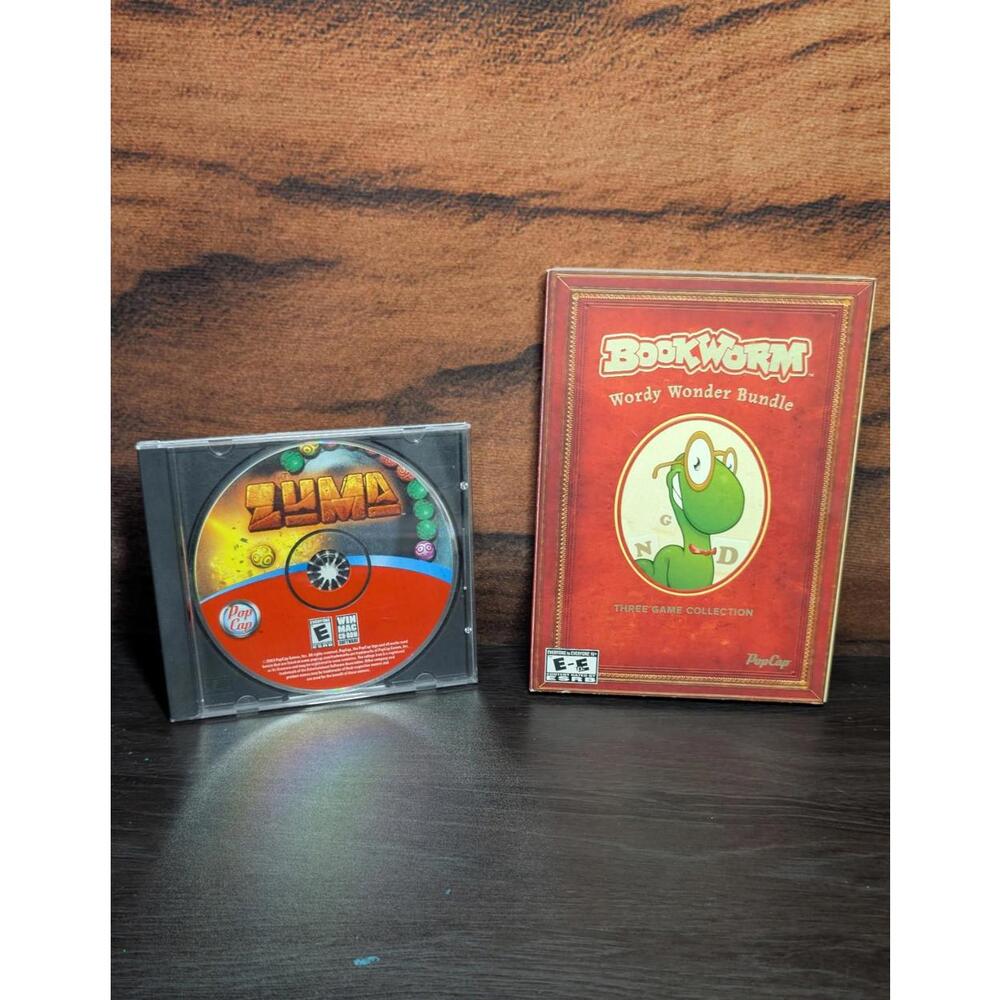 4 Pop cap Game Bundle Bookworm Wordy Wonder & Zuma PC Games Collections Windows